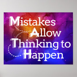 数学の頭字語の間違いが教室考えを許可 ポスター