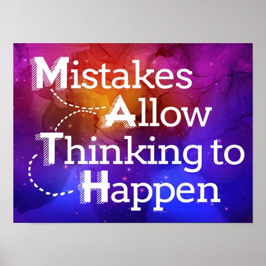 数学の頭字語の間違いが教室考えを許可 ポスター (正面)