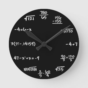 数学の黒板の時計-数学者 ラウンド壁時計