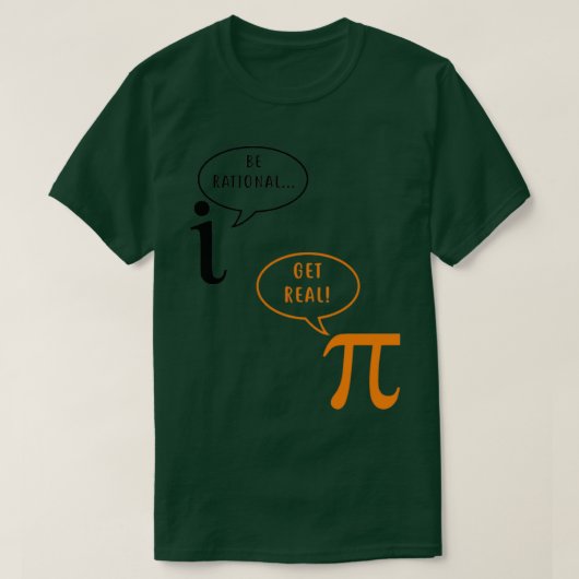 数学のpunは合理的なパイを得実在る tシャツ (デザイン正面)