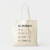 数学のTシャツ愛おもしろい数学の教師のシャツ男性のWom トートバッグ (正面)