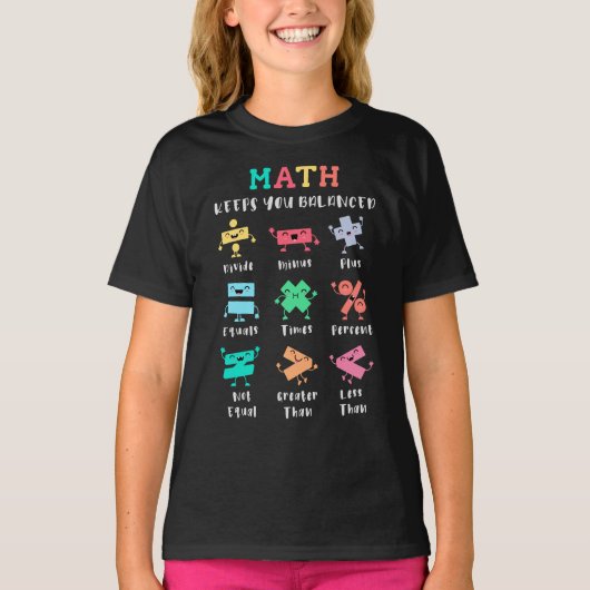 数学はあなたをバランスよく保つ Tシャツ (正面)