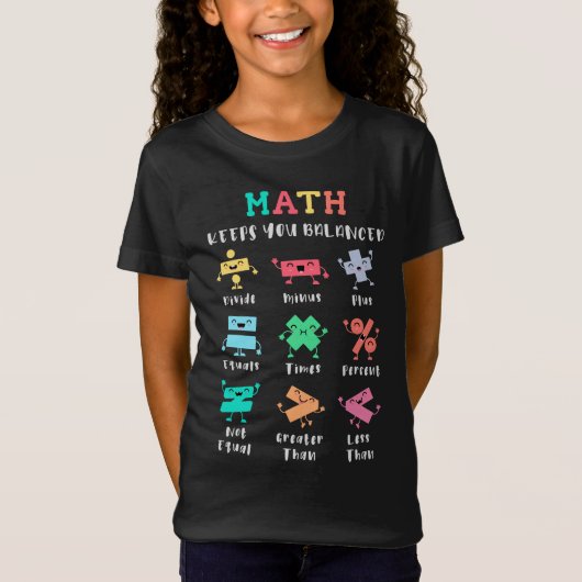 数学はあなたをバランスよく保つ Tシャツ (正面)