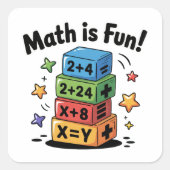 数学はおもしろい スクエアシール (正面)