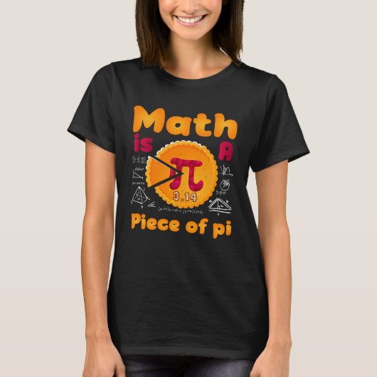 数学はパイのピース幸せパイ日の数学マット Tシャツ (正面)