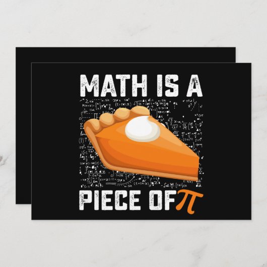 数学はパイの日のパイ数学の一部である 招待状 (正面/裏面)