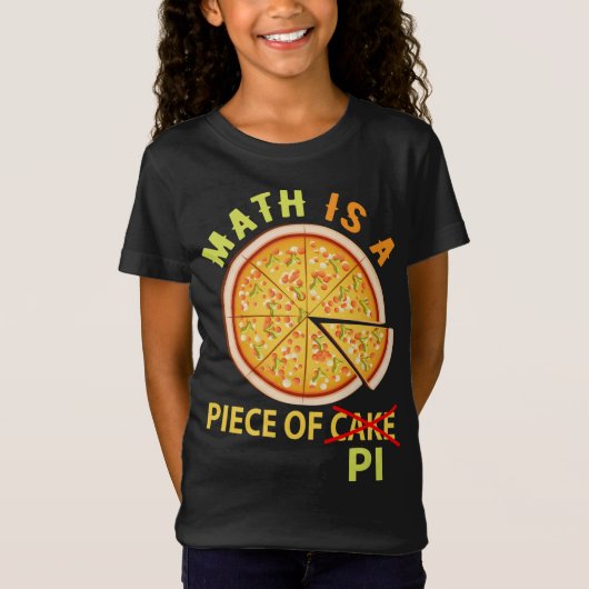 数学はピッツァの和算だ Tシャツ (正面)