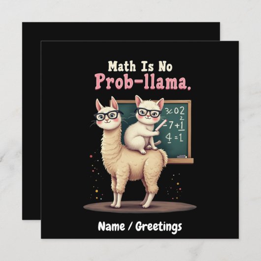 数学はプロブラマではないおもしろい&かわいい数学インスピレーション 招待状 (正面/裏面)