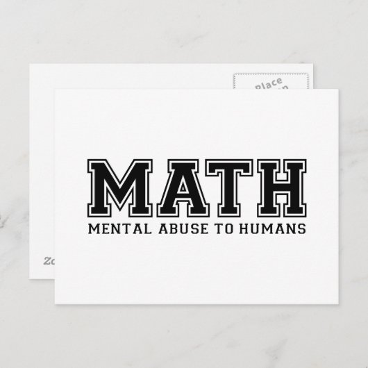 数学は人間に対する精神的虐待 ポストカード (正面/裏面)