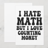 数学は嫌いでもお金を数えるのは好き 面白い お金持ちになろう 招待状 (正面/裏面)