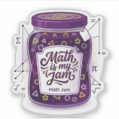 数学は私のジャム おもしろいダジャレ 数学 学校 シール (正面)