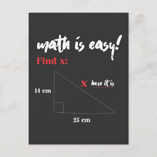 数学は簡単おもしろい数学先生のジョーク ポストカード (正面)