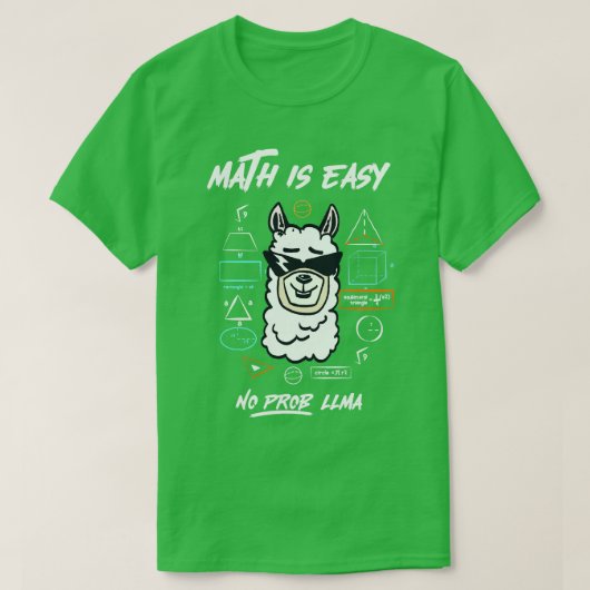 数学は簡単なしprob llma数学マットに問題なし tシャツ (デザイン正面)