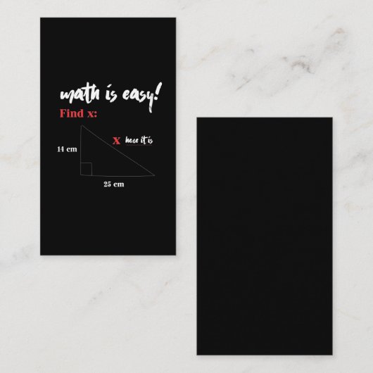 数学は簡単数おもしろい学先生の冗談 名刺 (正面/裏面)