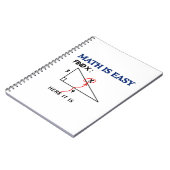 数学は簡単 Funny Notebook – 生徒への最高のプレゼント ノートブック (左側)