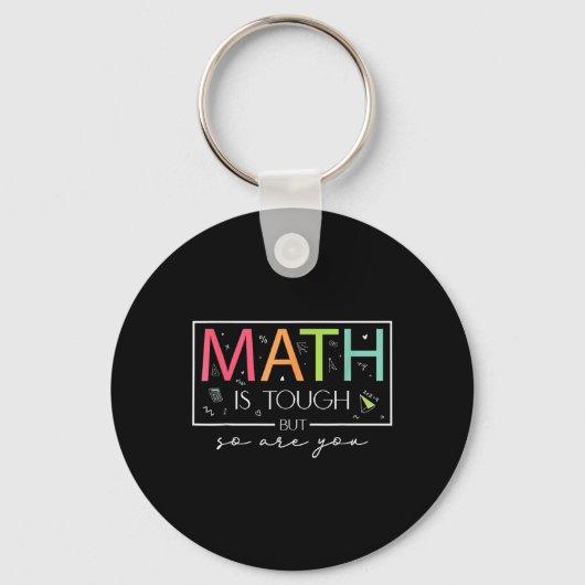 数学は難しいけど数学は新学期T キーホルダー (正面)