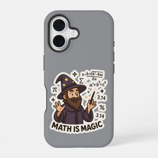 「数学は魔法」透明ステッカー - 数学ウィザード iPhone 16ケース (裏面)