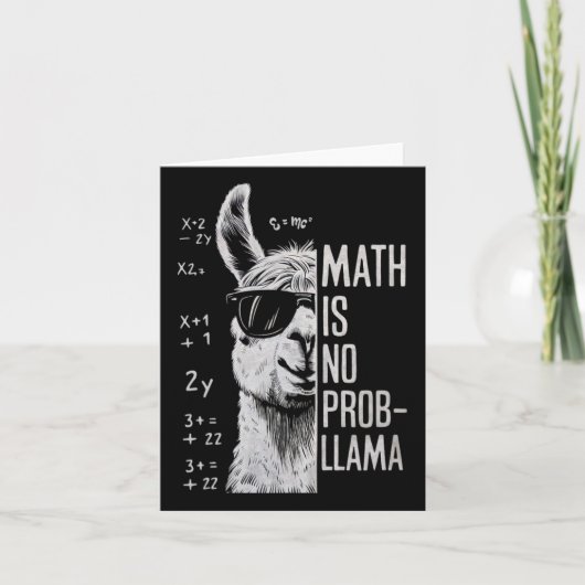 数学はNo Prob-llamaラマおもしろいマン女性 カード (正面)
