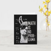 数学はNo Prob-llamaラマおもしろいマン女性 カード (黄色い花)