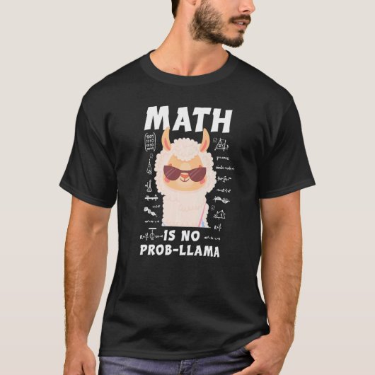 数学はNo Prob-Llama Llama数学おもしろい先生Alp Tシャツ (正面)