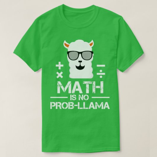 数学はNo ProbLlama数学先生学生L Tシャツ (デザイン正面)