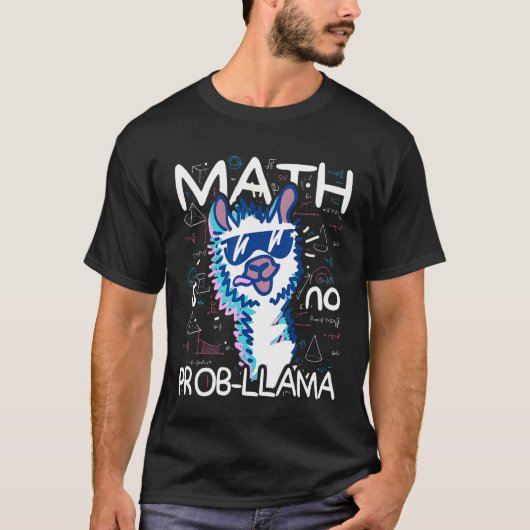 数学はProb Llama先生学生Schに戻る Tシャツ (正面)
