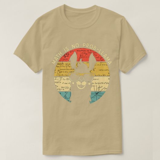 数学はProbLama数学Lama数学Teacheではあおもしろいりません Tシャツ (デザイン正面)