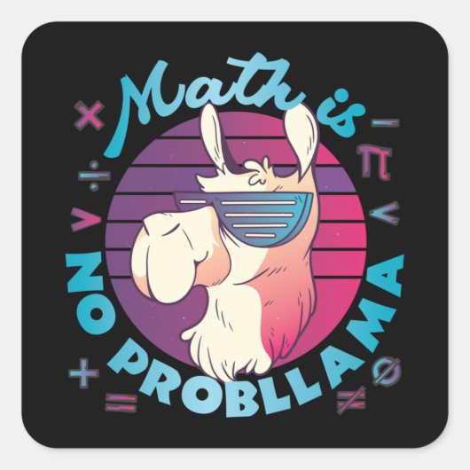 数学はProbLlamaではない スクエアシール (正面)