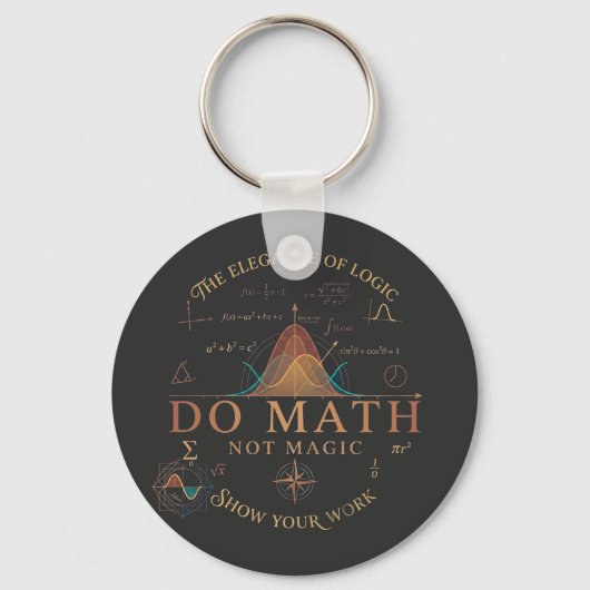 数学をしよう、魔法じゃない 長袖Tシャツ キーホルダー (正面)