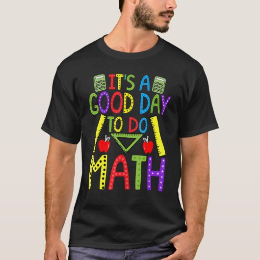 数学をやるのはいい日だ先生おたくMathemati Tシャツ (正面)