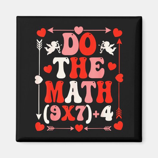 数学をやろう先生67のミームシックスセブンバレンタイン マグネット (正面)