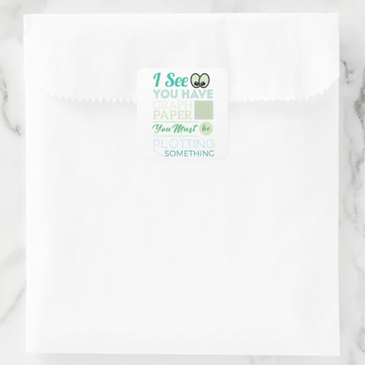 数学をプロットするグラフ紙がおもしろいある スクエアシール (バッグ)