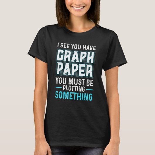 数学をプロットするグラフ紙が見える Tシャツ (正面)