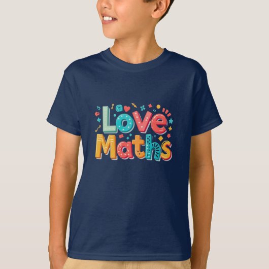数学を愛して - 楽しいタイポグラフィ Tシャツ (正面)