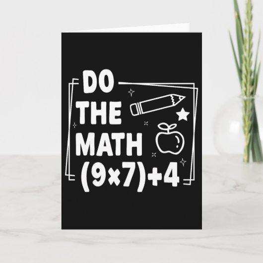 数学を計算する クリスマスおもしろい67 メーム Pemdas 教師 カード (正面)