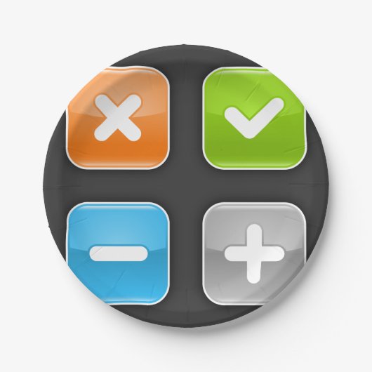 数学アイコン ペーパープレート (正面)