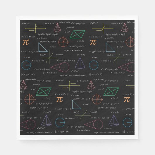 数学カラフル方程式の数式 スタンダードランチョンナプキン (正面)