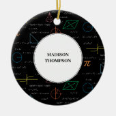 数学カラフル方程式の数式 セラミックオーナメント (正面)