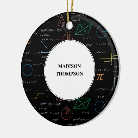 数学カラフル方程式の数式 セラミックオーナメント (左)