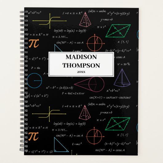 数学カラフル方程式の数式 プランナー手帳 (正面)