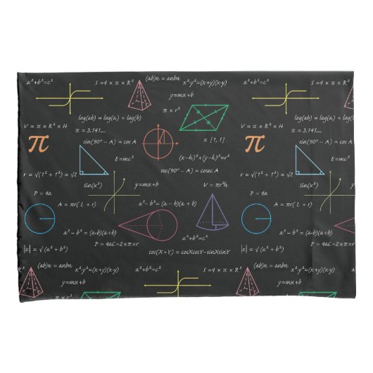 数学カラフル方程式の数式 枕カバー (正面右)