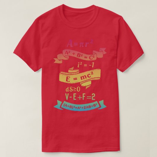 数学カラフル科学 Tシャツ (デザイン正面)