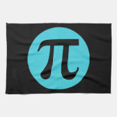数学ギークのPi記号、黒の青 キッチンタオル (横)