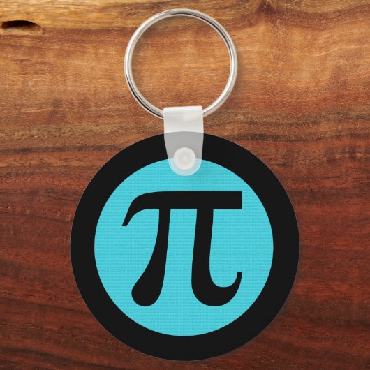 数学ギークのPi記号、黒の青 キーホルダー (正面)