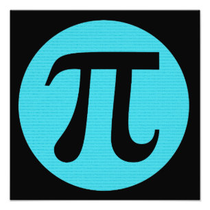 数学ギークのPi記号、黒の青 フォトプリント