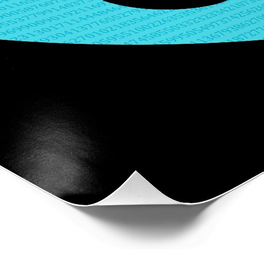 数学ギークのPi記号、黒の青 ポスター (コーナー)