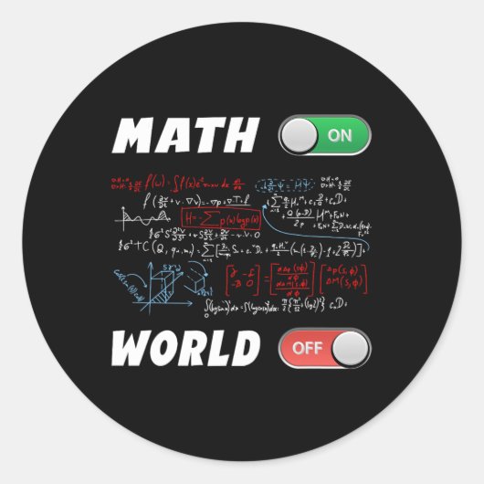 数学ギークパイ日Math On World Off 素晴らし Nerdy ラウンドシール (正面)