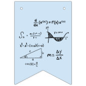 数学クラス | ブラック&パステルブルーデコール バンティングフラッグ (第3の旗)