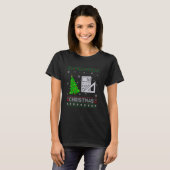 数学クリスマスツリー照明醜いクリスマスセーター Tシャツ (正面フル)