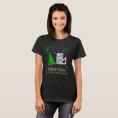 数学クリスマスツリー照明醜いクリスマスセーター Tシャツ (正面フル)